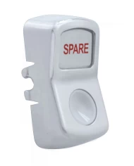 (CARD) CHROME PLASTIC "SPARE" ROCKER SWITCH COVER - INDENTED