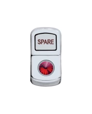 (CARD) CHROME PLASTIC "SPARE" ROCKER SWITCH COVER W/ DIAMOND - RED