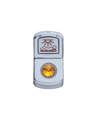 (CARD) CHROME PLASTIC "SLEEPER LIGHT" ROCKER SWITCH COVER W/ DIAMOND - AMBER (CARD) CHROME PLASTIC "SLEEPER LIGHT" ROCKER SWITCH COVER W/ DIAMOND - AMBER