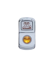(CARD) CHROME PLASTIC "SLEEPER LIGHT" ROCKER SWITCH COVER W/ DIAMOND - AMBER