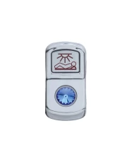 (CARD) CHROME PLASTIC "SLEEPER LIGHT" ROCKER SWITCH COVER W/ DIAMOND - BLUE