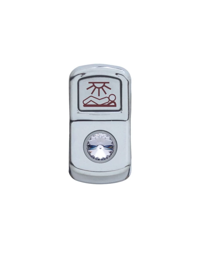 (CARD) CHROME PLASTIC "SLEEPER LIGHT" ROCKER SWITCH COVER W/ DIAMOND - CLEAR