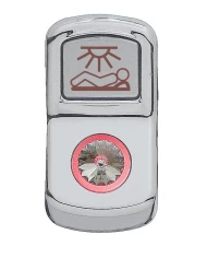 (CARD) CHROME PLASTIC "SLEEPER LIGHT" ROCKER SWITCH COVER W/ DIAMOND - CLEAR