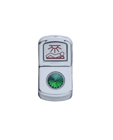 (CARD) CHROME PLASTIC "SLEEPER LIGHT" ROCKER SWITCH COVER W/ DIAMOND - GREEN (CARD) CHROME PLASTIC "SLEEPER LIGHT" ROCKER SWITCH COVER W/ DIAMOND - GREEN