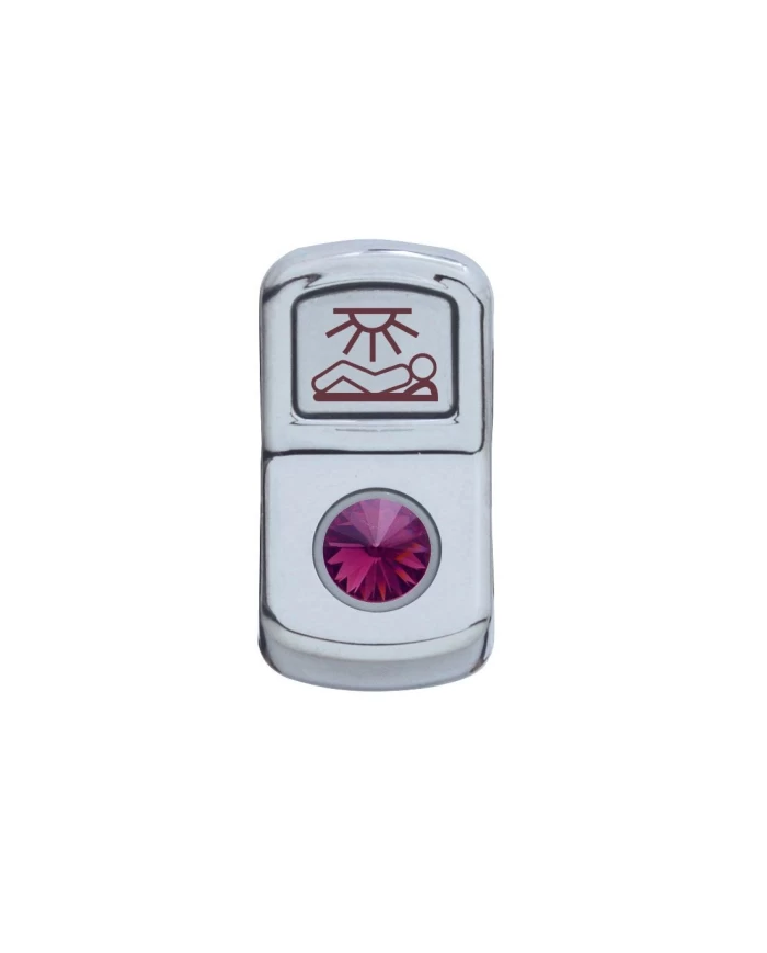 (CARD) CHROME PLASTIC "SLEEPER LIGHT" ROCKER SWITCH COVER W/ DIAMOND - PURPLE