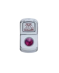 (CARD) CHROME PLASTIC "SLEEPER LIGHT" ROCKER SWITCH COVER W/ DIAMOND - PURPLE