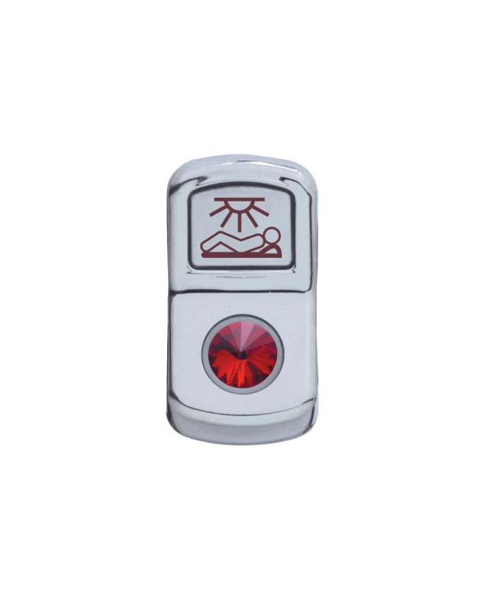 (CARD) CHROME PLASTIC "SLEEPER LIGHT" ROCKER SWITCH COVER W/ DIAMOND - RED (CARD) CHROME PLASTIC "SLEEPER LIGHT" ROCKER SWITCH COVER W/ DIAMOND - RED