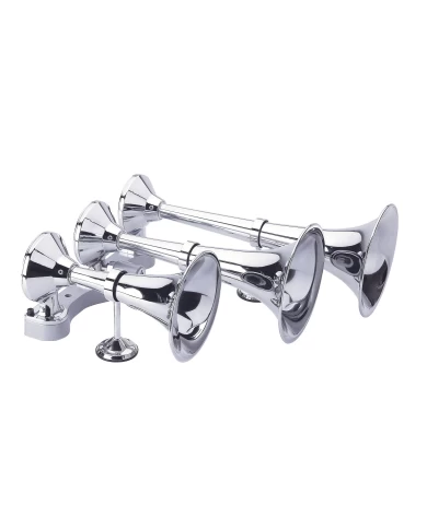 (BULK) CHROME HEAVY DUTY TRAIN HORN - HORIZONTAL (BULK) CHROME HEAVY DUTY TRAIN HORN - HORIZONTAL