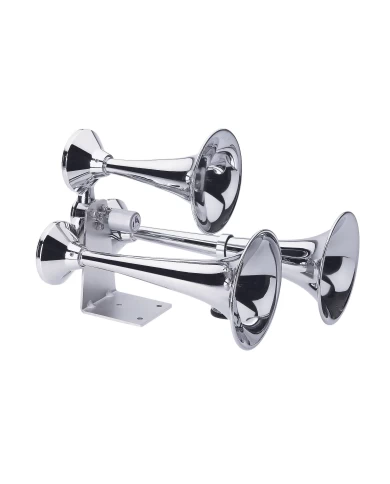 (BULK) CHROME (BRASS/ALUMINUM) HEAVY DUTY TRAIN HORN - CLASSIC STYLE (BULK) CHROME (BRASS/ALUMINUM) HEAVY DUTY TRAIN HORN - CLASSIC STYLE