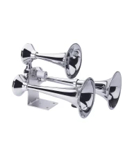 (BULK) CHROME (BRASS/ALUMINUM) HEAVY DUTY TRAIN HORN - CLASSIC STYLE