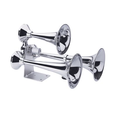 (BULK) CHROME (BRASS/ALUMINUM) HEAVY DUTY TRAIN HORN - CLASSIC STYLE