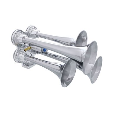 (BOX) CHROME 4 TRUMPET SMALL TRAIN HORN