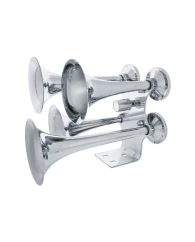 (BOX) 4 TRUMPET CHROME TRAIN HORN - COMPETITION SERIES (BOX) 4 TRUMPET CHROME TRAIN HORN - COMPETITION SERIES