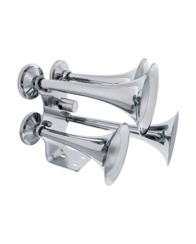 (BOX) 4 TRUMPET CHROME TRAIN HORN - COMPETITION SERIES (BOX) 4 TRUMPET CHROME TRAIN HORN - COMPETITION SERIES
