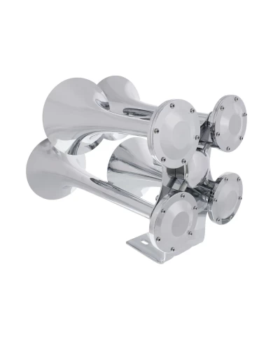 (BOX) 4 TRUMPET CHROME TRAIN HORN - COMPETITION SERIES (BOX) 4 TRUMPET CHROME TRAIN HORN - COMPETITION SERIES