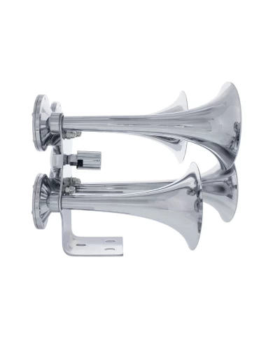 (BOX) 4 TRUMPET CHROME TRAIN HORN - COMPETITION SERIES (BOX) 4 TRUMPET CHROME TRAIN HORN - COMPETITION SERIES
