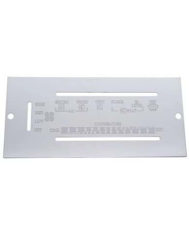 (BULK) STAINLESS STEEL PETERBILT A/C & HEATER CONTROL PLATE 87'-95 (BULK) STAINLESS STEEL PETERBILT A/C & HEATER CONTROL PLATE 87'-95