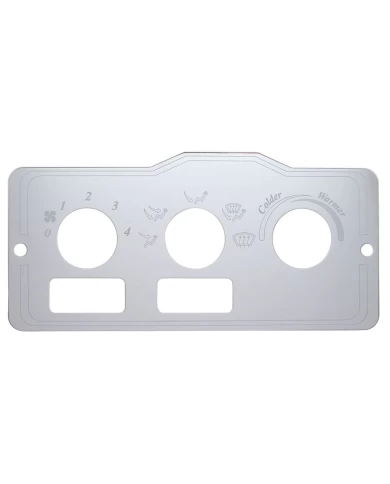 (BULK) STAINLESS STEEL PETERBILT A/C HEATER CONTROL PLATE - 2 SQUARE HOLES (BULK) STAINLESS STEEL PETERBILT A/C HEATER CONTROL PLATE - 2 SQUARE HOLES