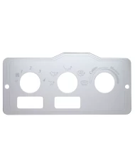 (BULK) STAINLESS STEEL PETERBILT A/C HEATER CONTROL PLATE - 2 SQUARE HOLES (BULK) STAINLESS STEEL PETERBILT A/C HEATER CONTROL PLATE - 2 SQUARE HOLES
