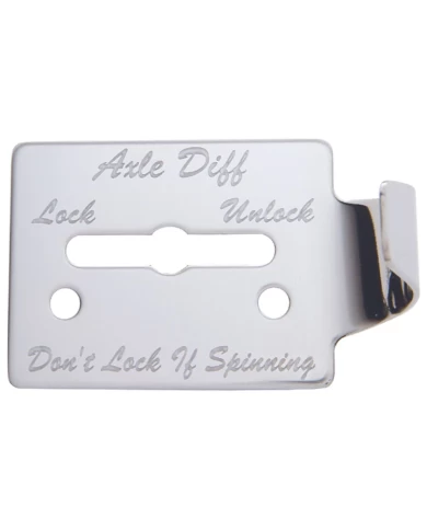 (BULK) STAINLESS STEEL PETERBILT 359 AXLE DIFFERENTIAL SWITCH GUARD/2 SCREWS (BULK) STAINLESS STEEL PETERBILT 359 AXLE DIFFERENTIAL SWITCH GUARD/2 SCREWS