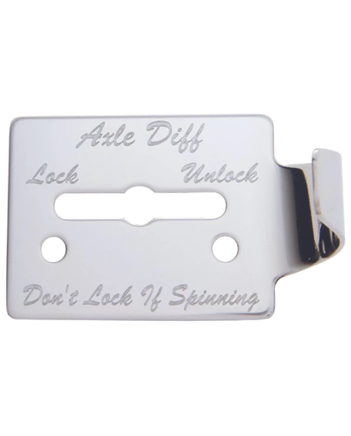 (BULK) STAINLESS STEEL PETERBILT 359 AXLE DIFFERENTIAL SWITCH GUARD/2 SCREWS