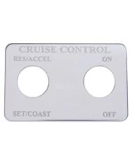 (CARD) STAINLESS STEEL FREIGHTLINER SWITCH PLATE - CRUISE CONTROL (2 SWITCHES) (CARD) STAINLESS STEEL FREIGHTLINER SWITCH PLATE - CRUISE CONTROL (2 SWITCHES)