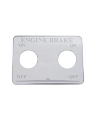 (CARD) STAINLESS STEEL FREIGHTLINER SWITCH PLATE - ENGINE BRAKE (2 SWITCHES) (CARD) STAINLESS STEEL FREIGHTLINER SWITCH PLATE - ENGINE BRAKE (2 SWITCHES)