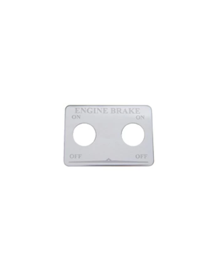 (CARD) STAINLESS STEEL FREIGHTLINER SWITCH PLATE - ENGINE BRAKE (2 SWITCHES)
