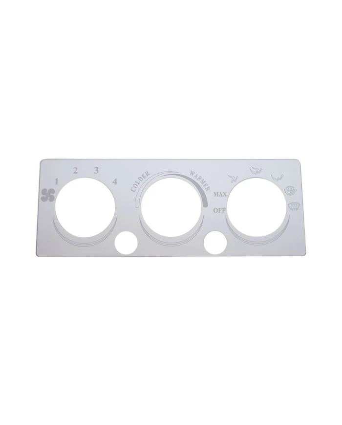 (CARD) STAINLESS STEEL INTERNATIONAL A/C & HEATER CONTROL PLATE - 2 HOLE