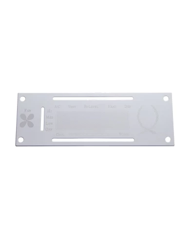 (CARD) STAINLESS STEEL KENWORTH A/C & HEATER CONTROL PLATE W/O OPENING (CARD) STAINLESS STEEL KENWORTH A/C & HEATER CONTROL PLATE W/O OPENING