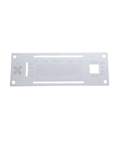 (CARD) STAINLESS STEEL KENWORTH A/C & HEATER CONTROL PLATE W/ OPENING (CARD) STAINLESS STEEL KENWORTH A/C & HEATER CONTROL PLATE W/ OPENING