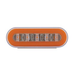 UP36925-22 LED 6" Oval Clear Lens With Halo Insert GloLight Light - Amber LEDs/Amber Insert (Card)