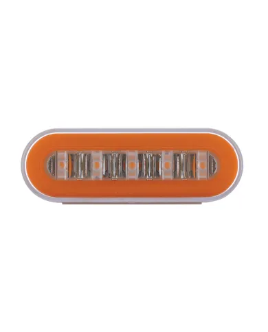 UP36925-22 LED 6" Oval Clear Lens With Halo Insert GloLight Light - Amber LEDs/Amber Insert (Card)