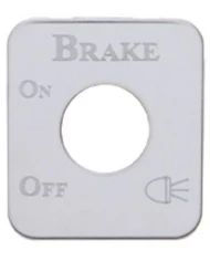 (CARD) STAINLESS STEEL KENWORTH SWITCH PLATE - BRAKE LIGHT