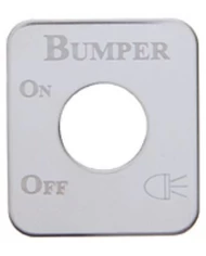 (CARD) STAINLESS STEEL KENWORTH SWITCH PLATE - BUMPER LIGHT (CARD) STAINLESS STEEL KENWORTH SWITCH PLATE - BUMPER LIGHT