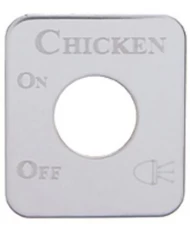 (CARD) STAINLESS STEEL KENWORTH SWITCH PLATE - CHICKEN LIGHT (CARD) STAINLESS STEEL KENWORTH SWITCH PLATE - CHICKEN LIGHT