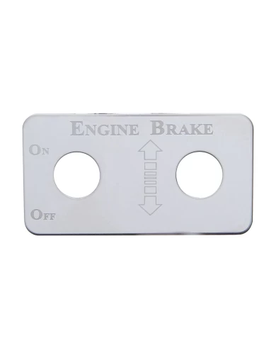 (CARD) STAINLESS STEEL KENWORTH SWITCH PLATE - ENGINE BRAKE (ARROWS) (CARD) STAINLESS STEEL KENWORTH SWITCH PLATE - ENGINE BRAKE (ARROWS)
