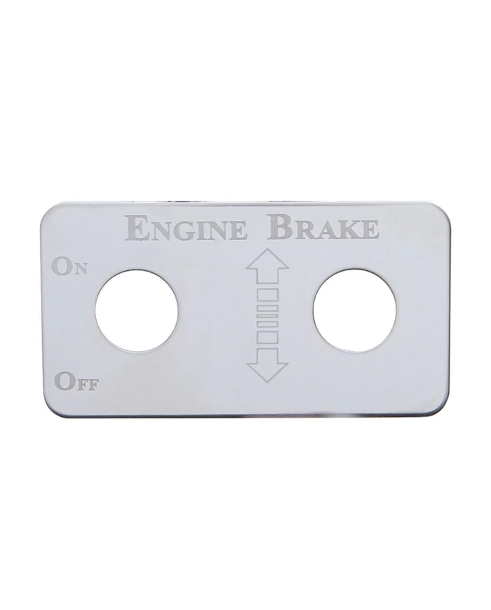 (CARD) STAINLESS STEEL KENWORTH SWITCH PLATE - ENGINE BRAKE (ARROWS)