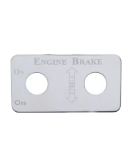 (CARD) STAINLESS STEEL KENWORTH SWITCH PLATE - ENGINE BRAKE (ARROWS)