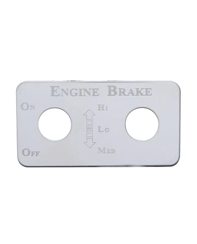 (CARD) STAINLESS STEEL KENWORTH SWITCH PLATE - ENGINE BRAKE (HI,LOW, MED) (CARD) STAINLESS STEEL KENWORTH SWITCH PLATE - ENGINE BRAKE (HI,LOW, MED)