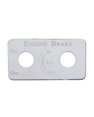(CARD) STAINLESS STEEL KENWORTH SWITCH PLATE - ENGINE BRAKE (HI,LOW, MED) (CARD) STAINLESS STEEL KENWORTH SWITCH PLATE - ENGINE BRAKE (HI,LOW, MED)
