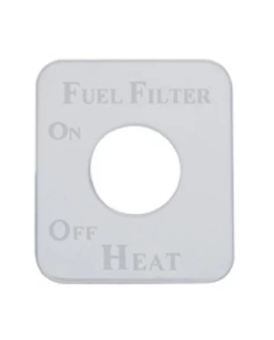 (CARD) STAINLESS STEEL KENWORTH SWITCH PLATE - FUEL FILTER HEAT (CARD) STAINLESS STEEL KENWORTH SWITCH PLATE - FUEL FILTER HEAT