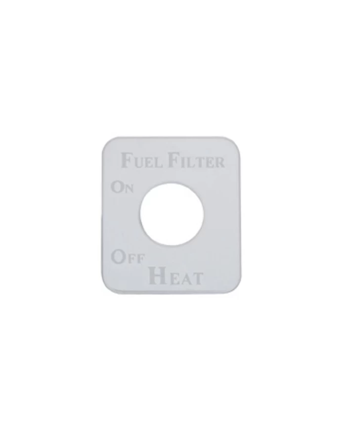 (CARD) STAINLESS STEEL KENWORTH SWITCH PLATE - FUEL FILTER HEAT (CARD) STAINLESS STEEL KENWORTH SWITCH PLATE - FUEL FILTER HEAT