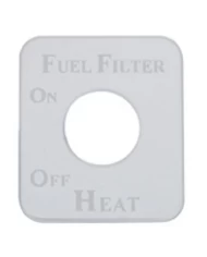 (CARD) STAINLESS STEEL KENWORTH SWITCH PLATE - FUEL FILTER HEAT (CARD) STAINLESS STEEL KENWORTH SWITCH PLATE - FUEL FILTER HEAT