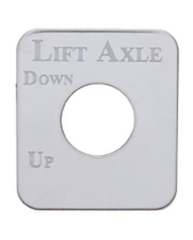(CARD) STAINLESS STEEL KENWORTH SWITCH PLATE - LIFT AXLE (TOP DOWN, BOTTOM UP) (CARD) STAINLESS STEEL KENWORTH SWITCH PLATE - LIFT AXLE (TOP DOWN, BOTTOM UP)