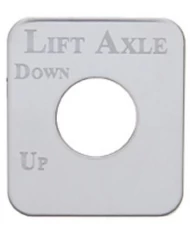(CARD) STAINLESS STEEL KENWORTH SWITCH PLATE - LIFT AXLE (TOP DOWN, BOTTOM UP) (CARD) STAINLESS STEEL KENWORTH SWITCH PLATE - LIFT AXLE (TOP DOWN, BOTTOM UP)