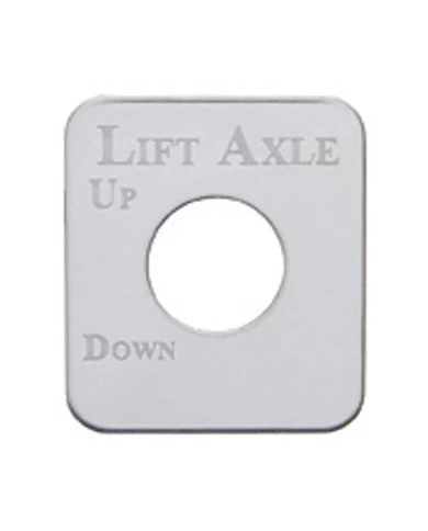 (CARD) STAINLESS STEEL KENWORTH SWITCH PLATE - LIFT AXLE (TOP UP, BOTTOM DOWN) (CARD) STAINLESS STEEL KENWORTH SWITCH PLATE - LIFT AXLE (TOP UP, BOTTOM DOWN)