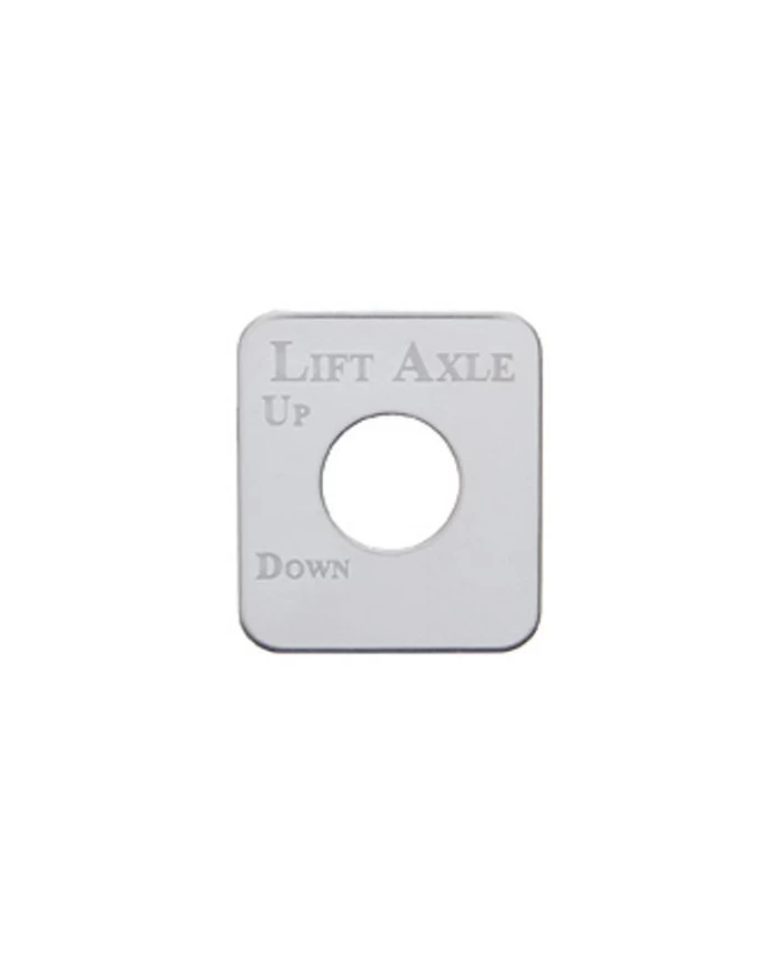 (CARD) STAINLESS STEEL KENWORTH SWITCH PLATE - LIFT AXLE (TOP UP, BOTTOM DOWN) (CARD) STAINLESS STEEL KENWORTH SWITCH PLATE - LIFT AXLE (TOP UP, BOTTOM DOWN)