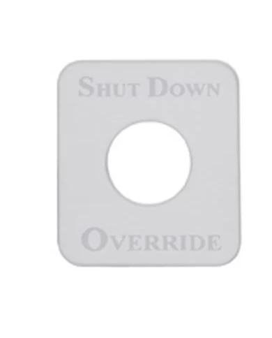 (CARD) STAINLESS STEEL KENWORTH SWITCH PLATE - SHUTDOWN OVERRIDE (CARD) STAINLESS STEEL KENWORTH SWITCH PLATE - SHUTDOWN OVERRIDE