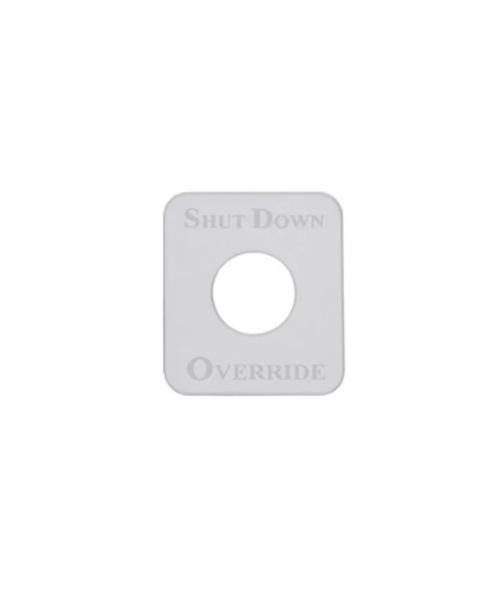 (CARD) STAINLESS STEEL KENWORTH SWITCH PLATE - SHUTDOWN OVERRIDE (CARD) STAINLESS STEEL KENWORTH SWITCH PLATE - SHUTDOWN OVERRIDE